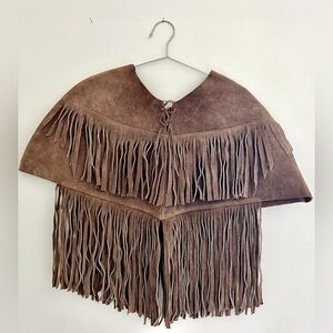 Vintage Handmade Leather Festival wear Southwestern Vest with Fringe